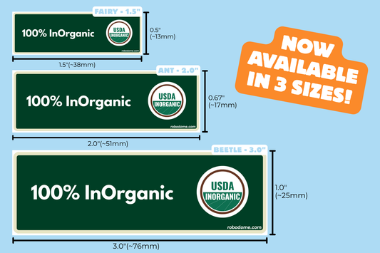 100% INORGANIC – Mini Bumper Sticker (x3)