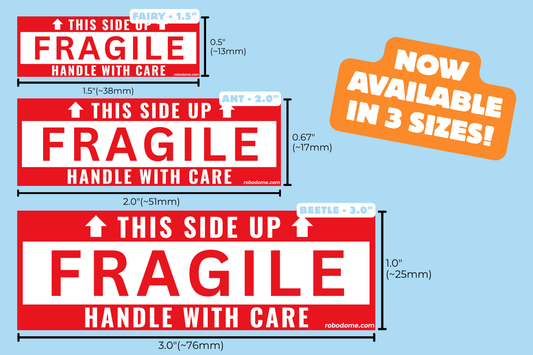 FRAGILE - HANDLE WITH CARE – Mini Bumper Sticker (x3)