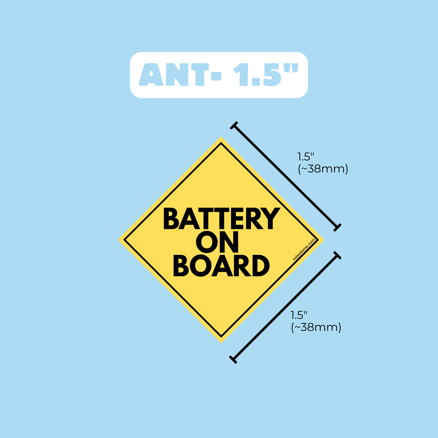 BATTERY ON BOARD – Mini Bumper Sticker (x3)