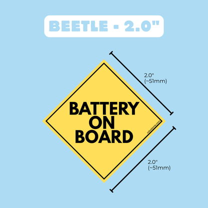 BATTERY ON BOARD – Mini Bumper Sticker (x3)