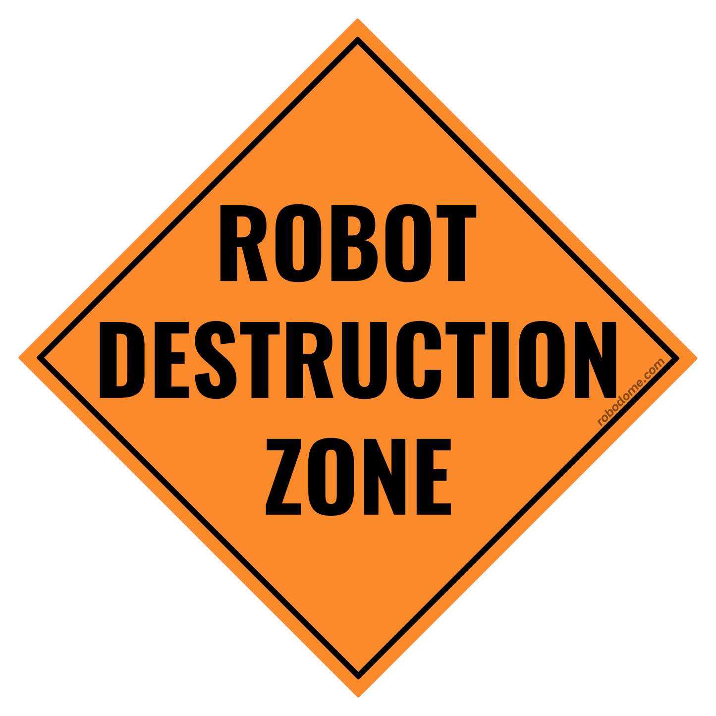 ROBOT DESTRUCTION ZONE – Mini Bumper Sticker (x3)