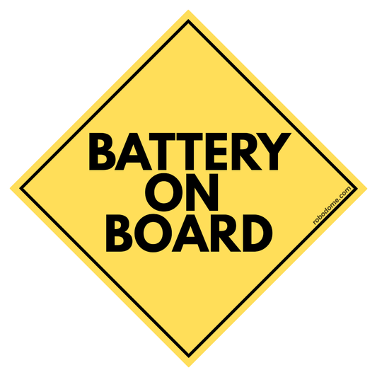 BATTERY ON BOARD – Mini Bumper Sticker (x3)