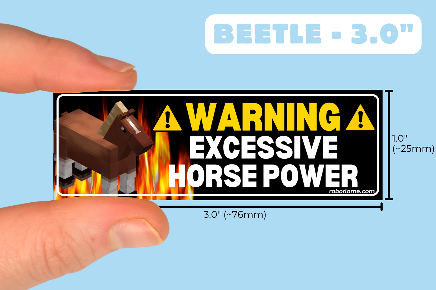 WARNING EXCESSIVE HORSE POWER (x3)