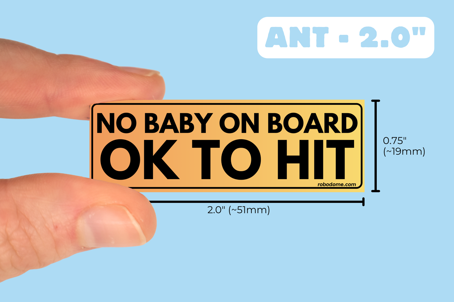 NO BABY ON BOARD OK TO HIT