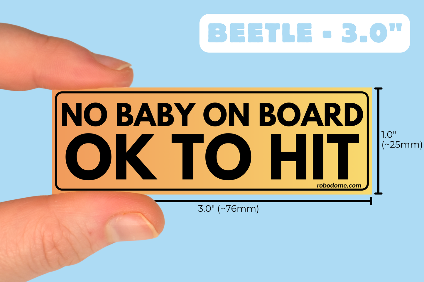 NO BABY ON BOARD OK TO HIT