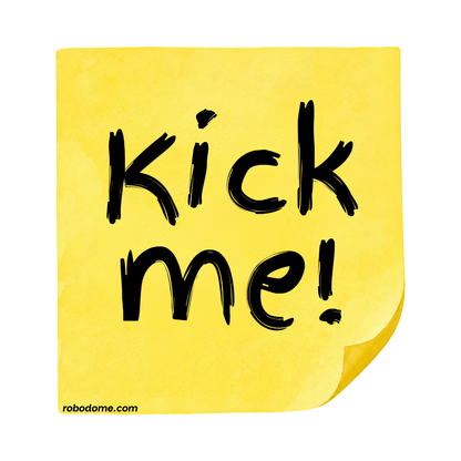 kick me! – Mini Bumper Sticker (x3)