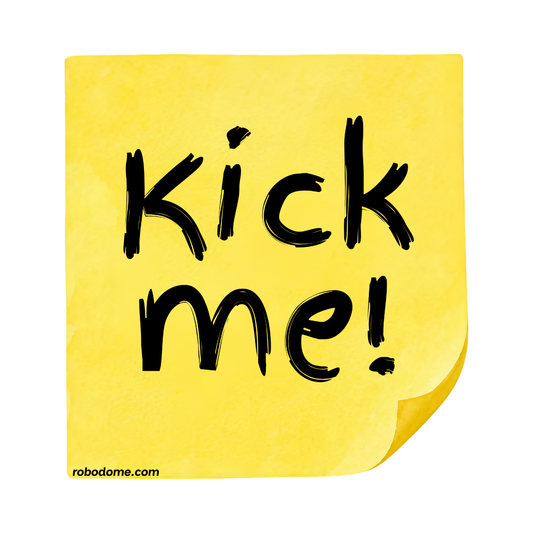 kick me! – Mini Bumper Sticker (x3)
