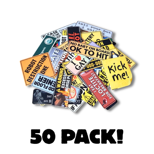 Pack of 50 Mini Bumper Stickers