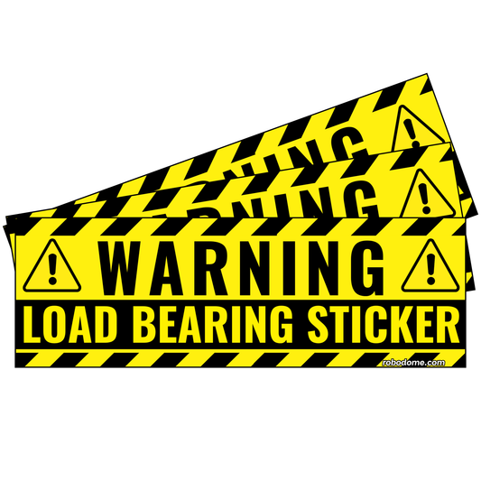 WARNING LOAD BEARING STICKER – Mini Bumper Sticker (x3)