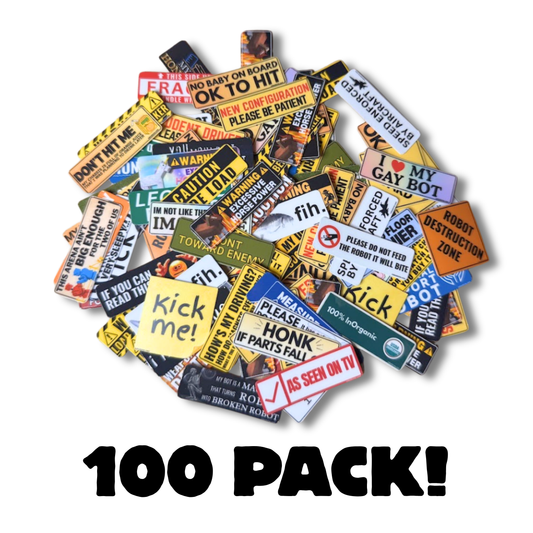 Pack of 100 Mini Bumper Stickers