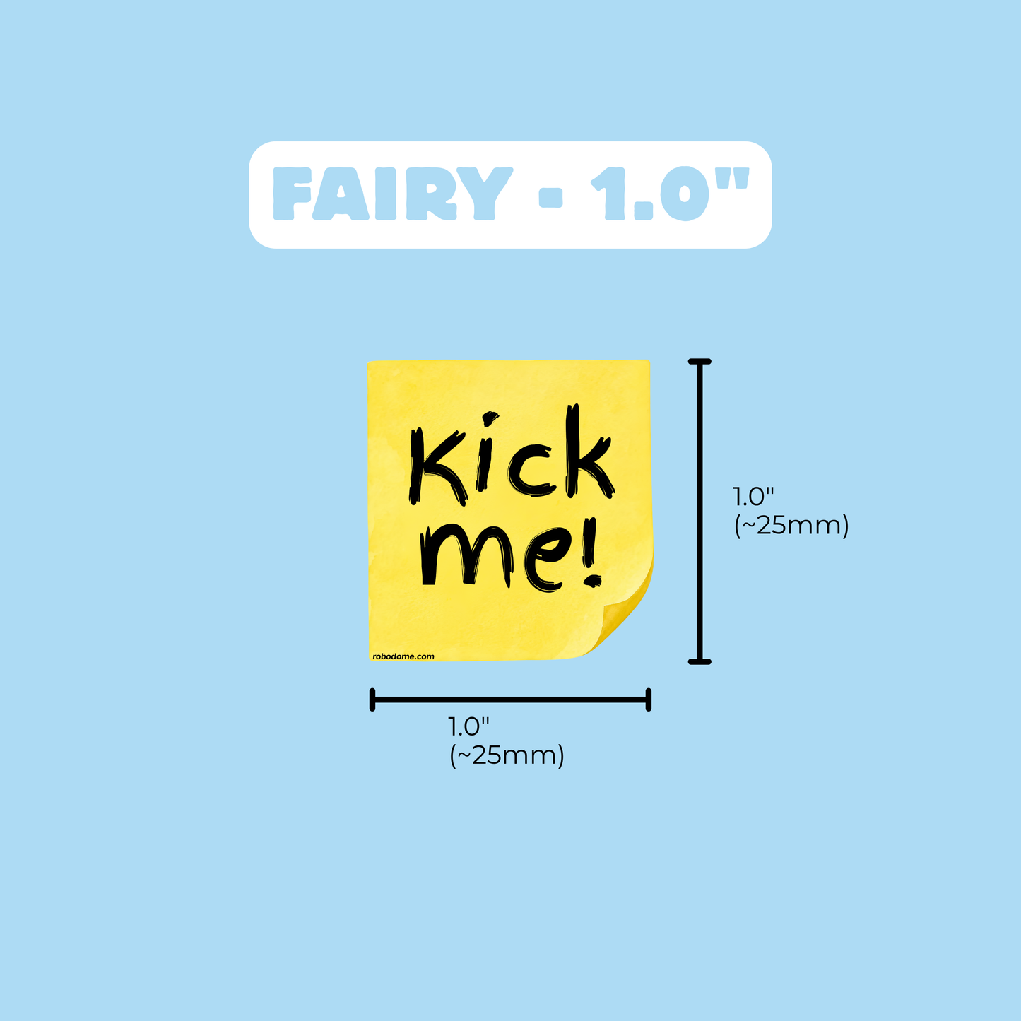 kick me! – Mini Bumper Sticker (x3)