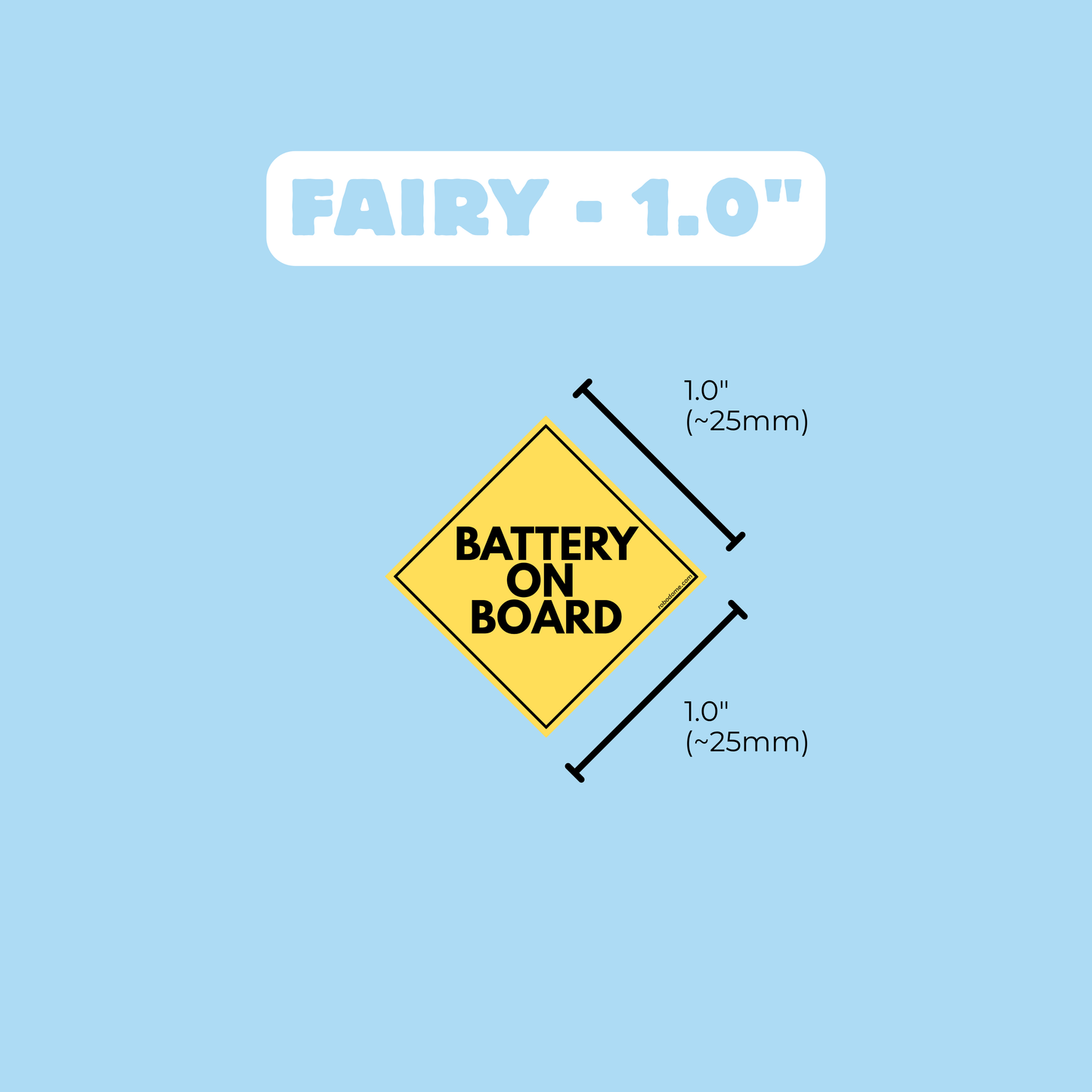 BATTERY ON BOARD – Mini Bumper Sticker (x3)