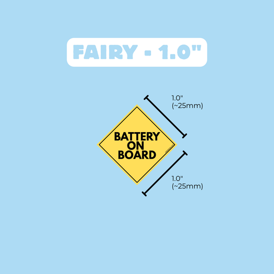 BATTERY ON BOARD – Mini Bumper Sticker (x3)