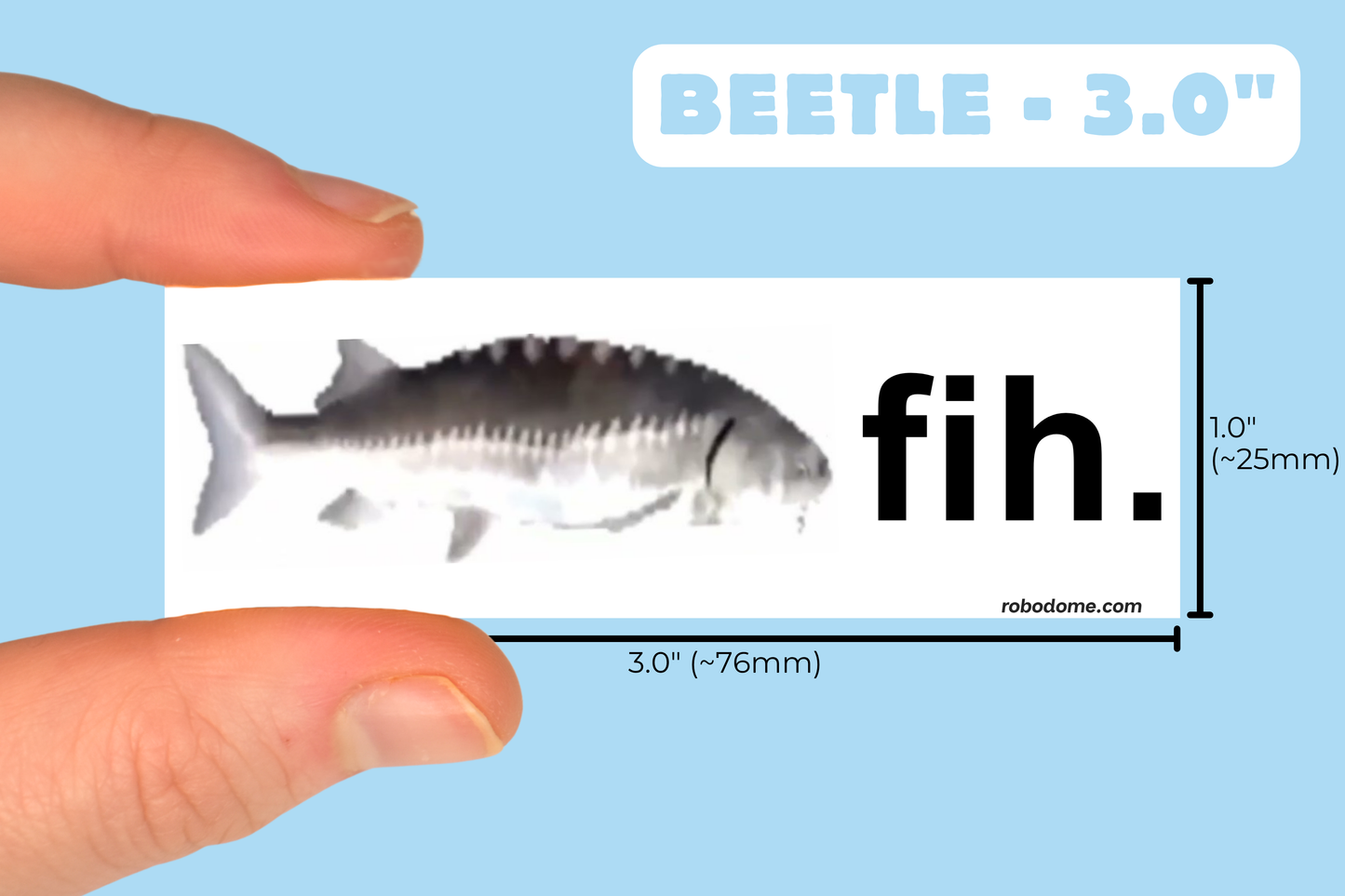 fih. – Mini Bumper Sticker (x3)