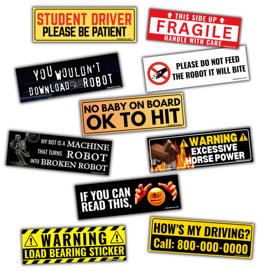 Pack of 10 Mini Bumper Stickers