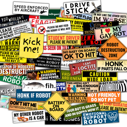 Pack of 50 Mini Bumper Stickers