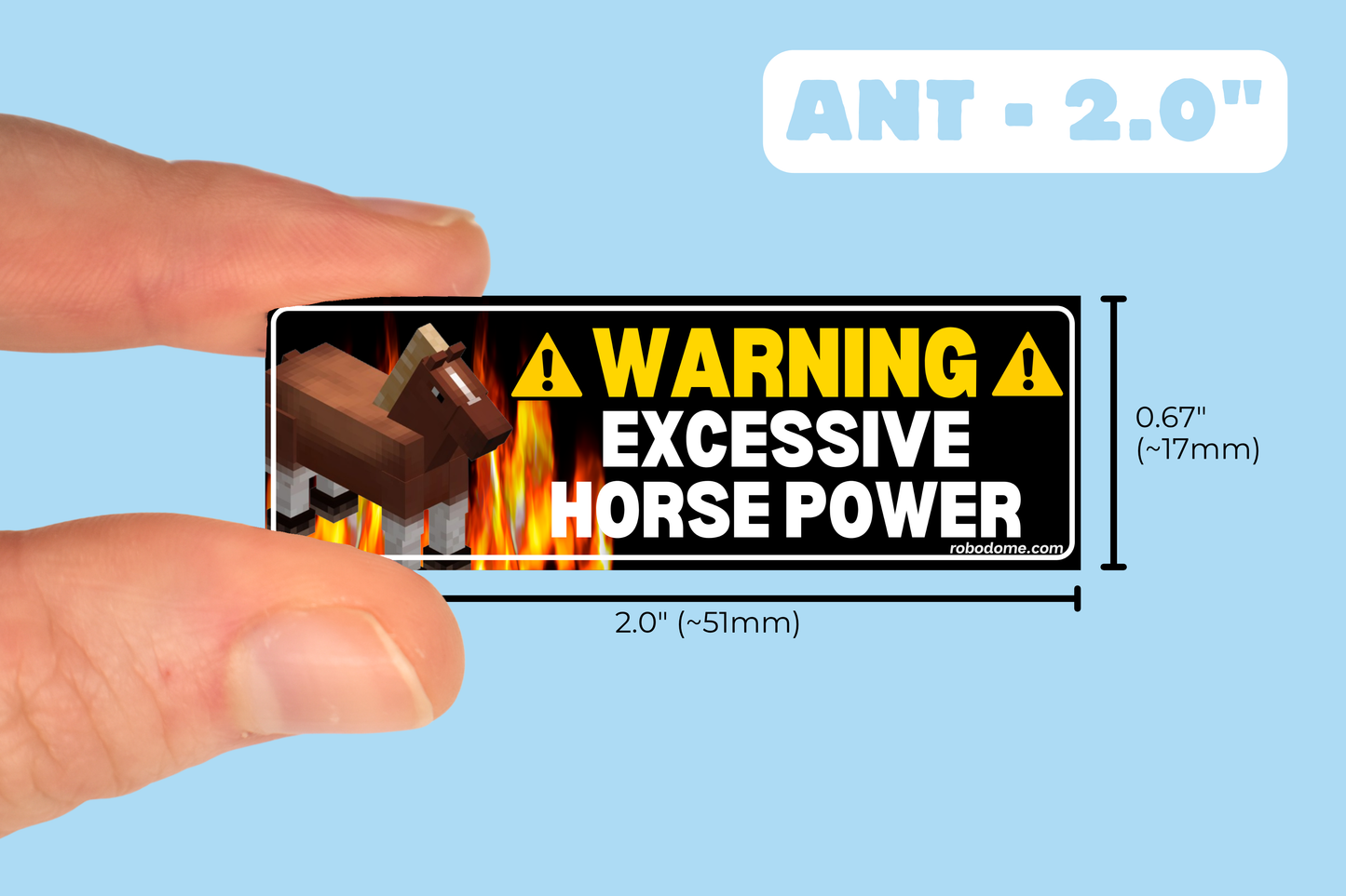 WARNING EXCESSIVE HORSE POWER (x3)