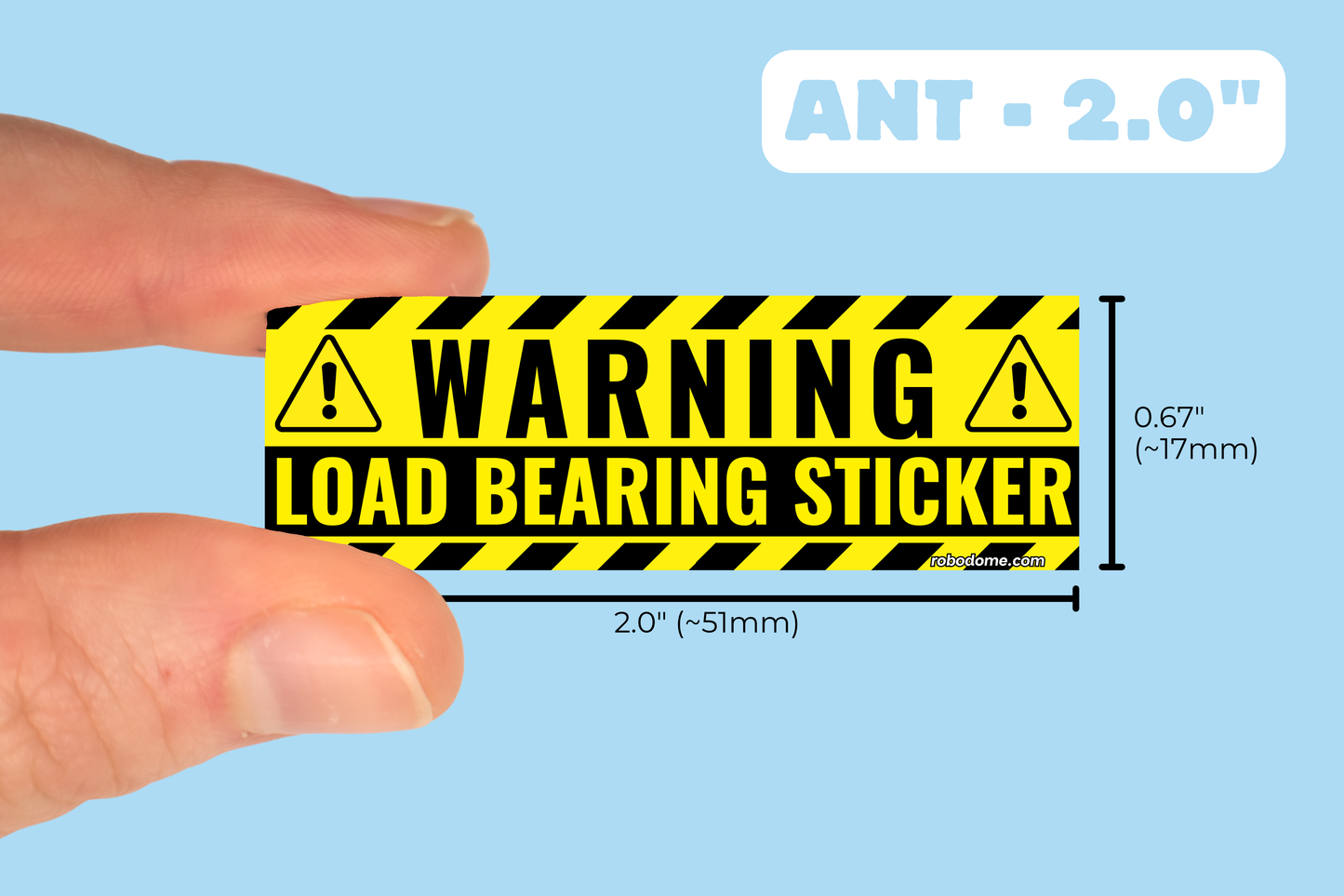 WARNING LOAD BEARING STICKER – Mini Bumper Sticker (x3)