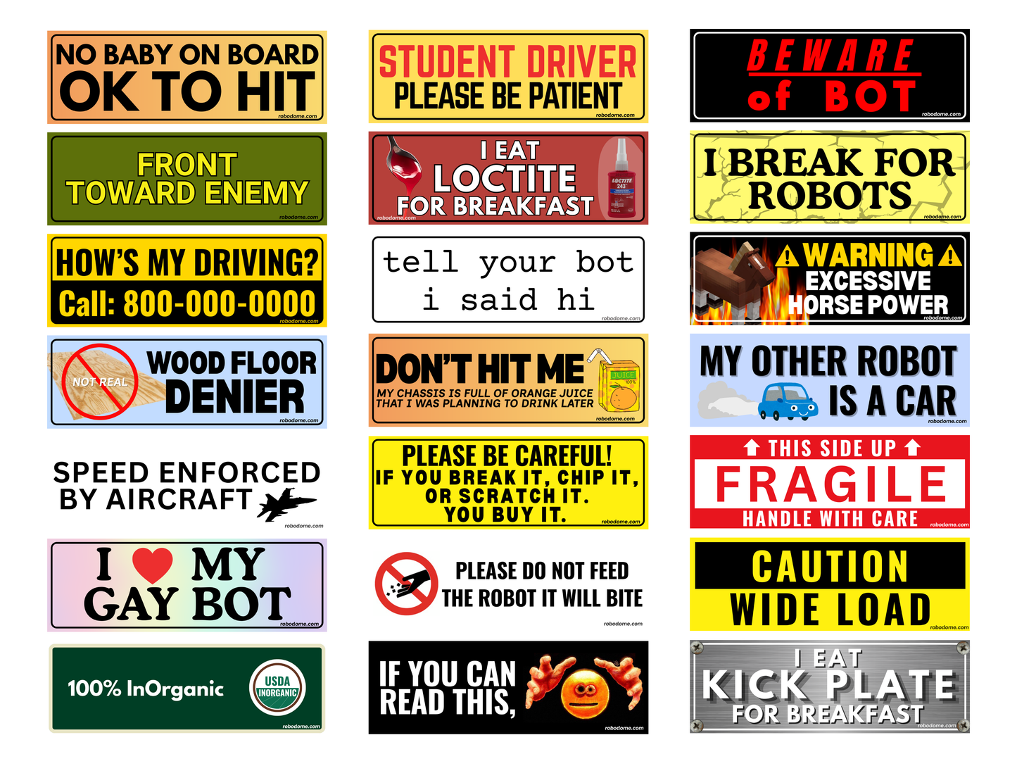 Mystery Pack - 30 Mini Bumper Stickers