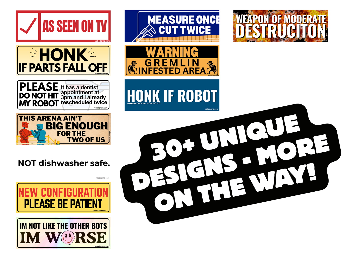 Mystery Pack - 30 Mini Bumper Stickers