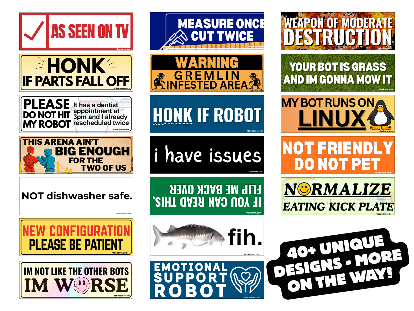 Pack of 50 Mini Bumper Stickers