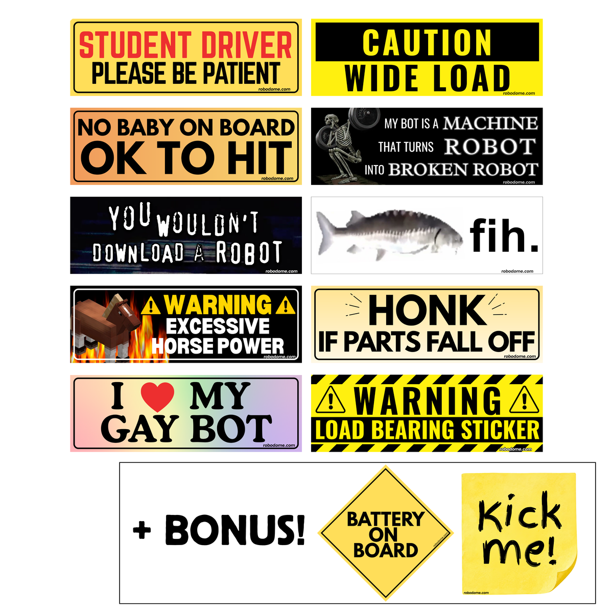Mini Bumper Sticker Sheet (12 Stickers) - 2026 Favorites