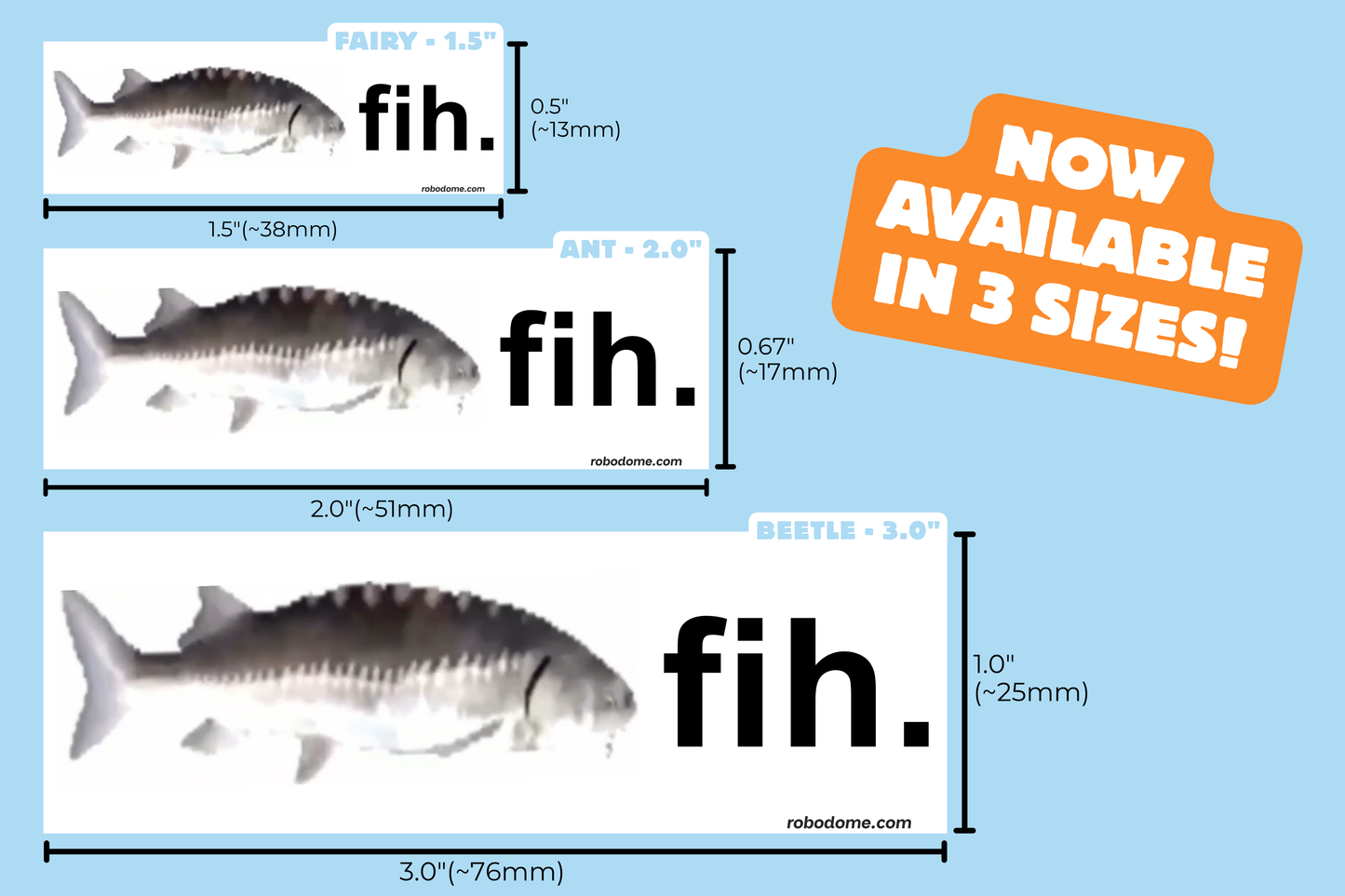 fih. – Mini Bumper Sticker (x3)
