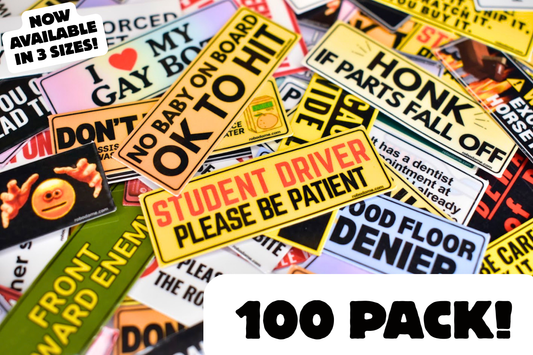 Pack of 100 Mini Bumper Stickers