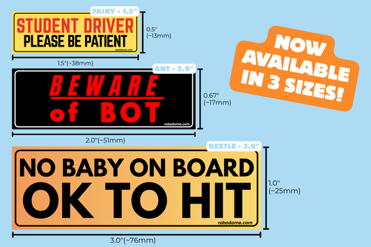 Pack of 10 Mini Bumper Stickers
