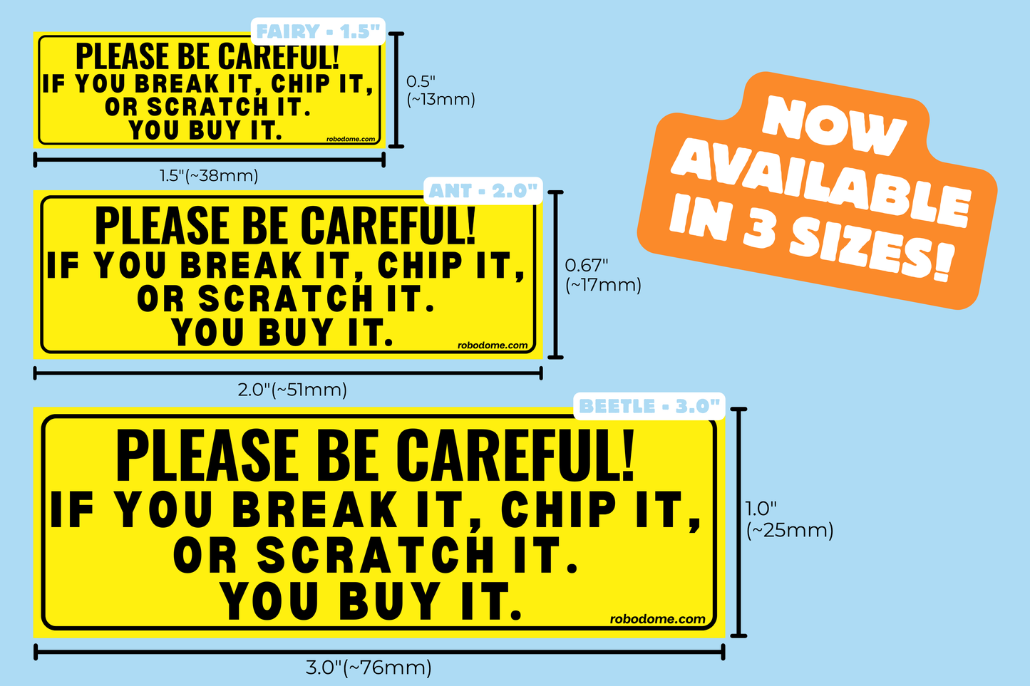 PLEASE BE CAREFUL! IF YOU BREAK IT, CHIP IT, OR SCRATCH IT. YOU BUY IT.  (x3)
