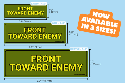 FRONT TOWARD ENEMY – Mini Bumper Sticker (x3)