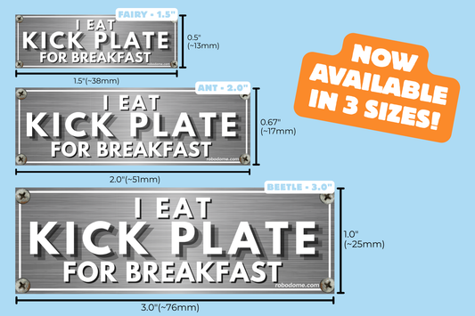I EAT KICK PLATE FOR BREAKFAST – Mini Bumper Sticker (x3)