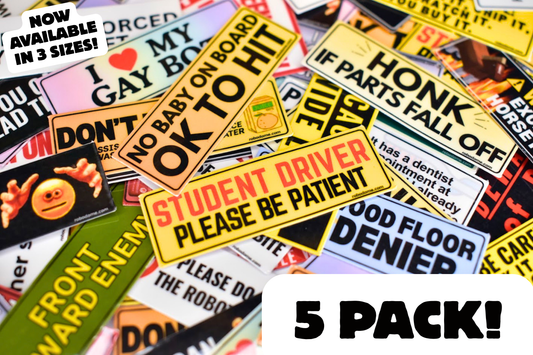 Mystery Pack - 5 Mini Bumper Stickers